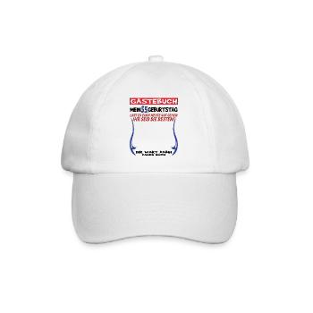 55th Birthday Man and Woman Guestbook - Baseball Cap - white/white - Front