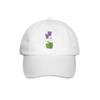 Genderqueer Drapeau Fierté LGBTQ Ours mignon - Casquette classique - blanc/blanc - Devant