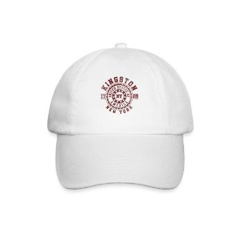 Kingston NY | New York Reise & Souvinier Geschenk - Baseballkappe - Weiß/Weiß - Vorne