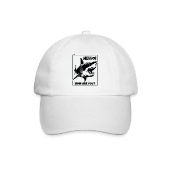 Der-Hallo, wie geht's?-Hai - Baseballkappe - Weiß/Weiß - Vorne