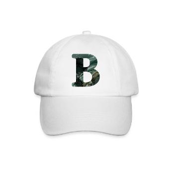 Lettre b marbré vert - Casquette classique - blanc/blanc - Devant