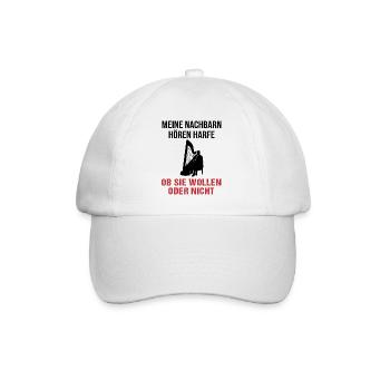 Harp sound neighbors must listen - Baseball Cap - white/white - Front