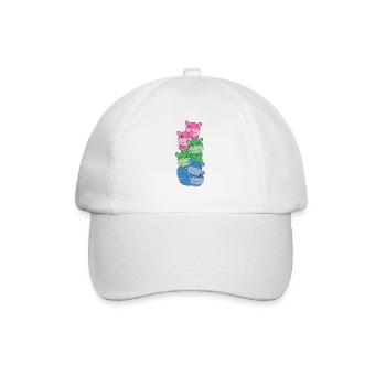Polysexuel Drapeau Fierté LGBTQ Hippopotame mignon - Casquette classique - blanc/blanc - Devant
