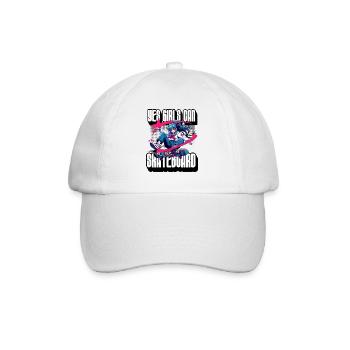 Ja Mädchen können Skateboard Skateboarder Skater Frauen - Baseballkappe - Weiß/Weiß - Vorne