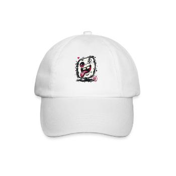 Naughty Kawaii Japan Cartoon Tofu - Baseball Cap - white/white - Front