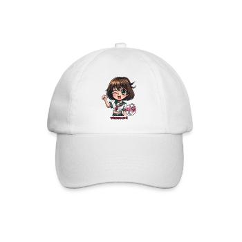 Naughty anime girl raises her fist for freedom - Baseball Cap - white/white - Front