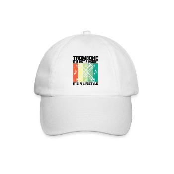 Trombonist Trombone Player Marching Band Trombone - Baseball Cap - white/white - Front
