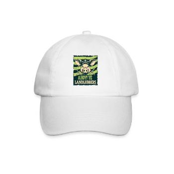 Ahoy, Landlubbers: A Funny Pirate Pig - Baseball Cap - white/white - Front