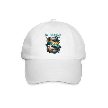 Adventure is Calling and i must go. Camping, cool, - Baseball Cap - white/white - Front