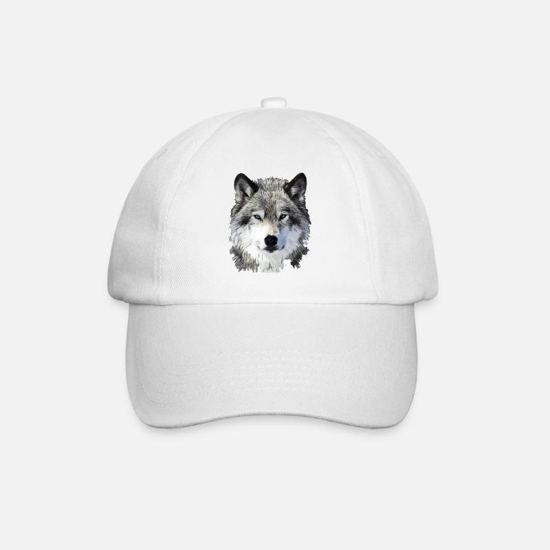 Der Wolf - Baseballkappe - Weiß/Weiß