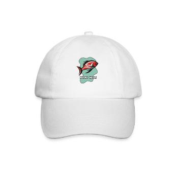 Anglerfisch, Fischer, Fisch, Angelrute: Petri Heil - Baseballkappe - Weiß/Weiß - Vorne