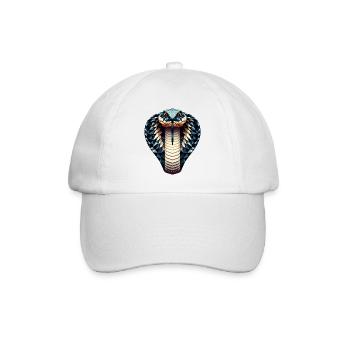Un cobra royal dans le style polygonal - Casquette classique - blanc/blanc - Devant
