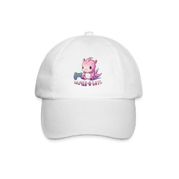 Axolotl T für Gamer | Kawaii Stuff | Anime Gamer ´ - Baseballkappe - Weiß/Weiß - Vorne