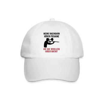 Neighbors Listening Trombone Music Fan Gift - Baseball Cap - white/white - Front