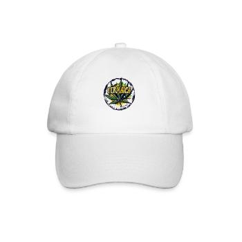 Reggae: Germaica Cannabis Deutschland Jamaika - Baseballkappe - Weiß/Weiß - Vorne