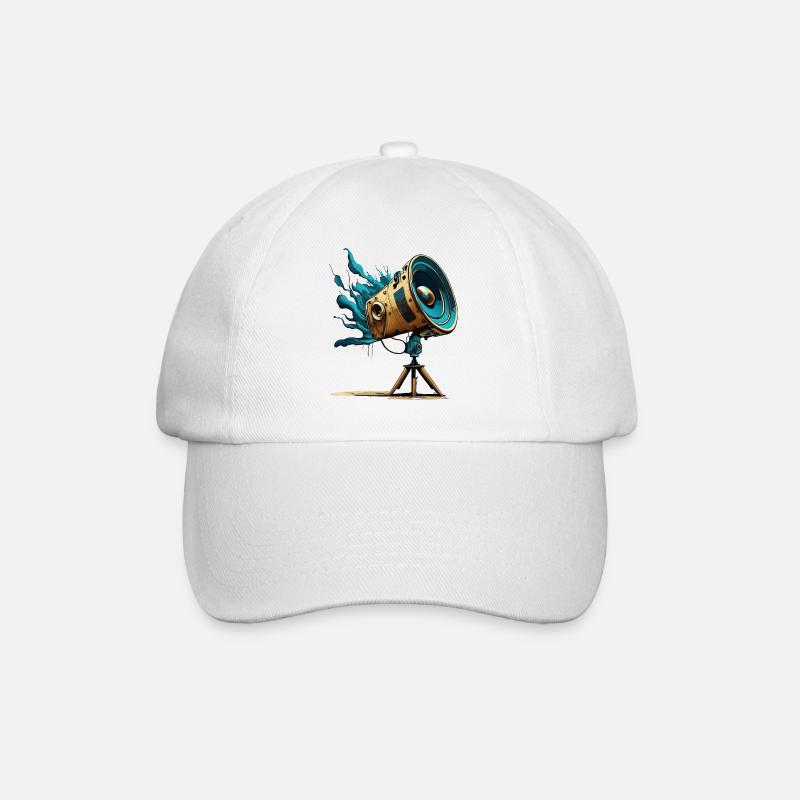 Retro Telescopic Speaker - Baseball Cap - white/white