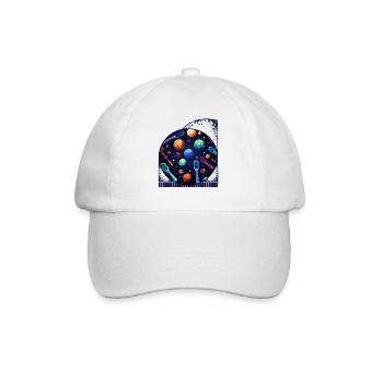 Pagaies de pickleball sur le thème de l’espace galaxie cosmique - Casquette classique - blanc/blanc - Devant