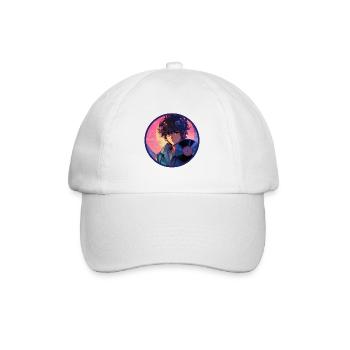 Disque vinyle Anime Boy contemplatif Vaporwave - Casquette classique - blanc/blanc - Devant