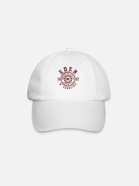Eden NC | North Carolina Travel Gift - Baseball Cap - white/white