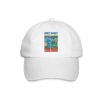 Best Daddy By A Long Drive 3 - Baseballkappe - Weiß/Weiß - Vorne
