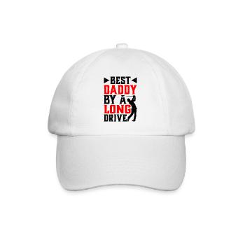 Best Daddy By A Long Drive - Baseballkappe - Weiß/Weiß - Vorne
