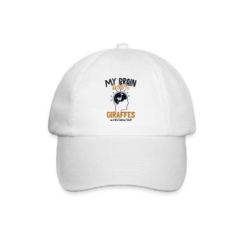 Mein Gehirn besteht zu 95% aus Giraffen, Nubiern, Afrikanern - Baseballkappe - Weiß/Weiß - Vorne