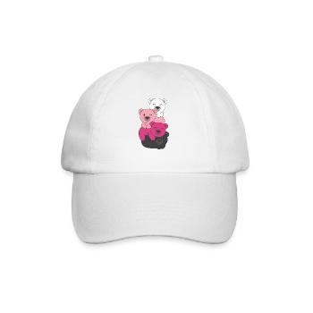 transfem Flag Pride LGBTQ süße Bär - Baseballkappe - Weiß/Weiß - Vorne