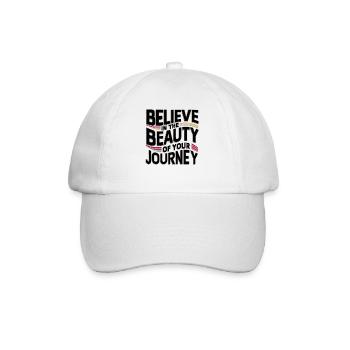 Glaube an die Schönheit deiner Reise - Art Design - Baseballkappe - Weiß/Weiß - Vorne