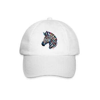 Zebra - Baseballkappe - Weiß/Weiß - Vorne