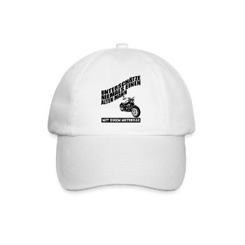 Lustiges Motorrad Design, lustiger Motorrad Spruch - Baseballkappe - Weiß/Weiß - Vorne