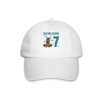 Siebenjährige Partyeselchen Glücksbringer - Baseballkappe - Weiß/Weiß - Vorne