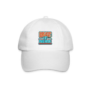 Beat it Nerd 8 - Baseballkappe - Weiß/Weiß - Vorne