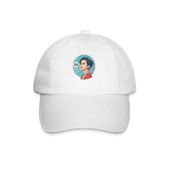 Pop Art Cartoon: Woman Says "Never Again" - Baseball Cap - white/white - Front