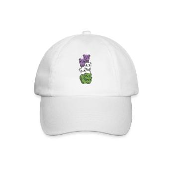 Genderqueer Drapeau Pride LGBTQ Panda mignon - Casquette classique - blanc/blanc - Devant