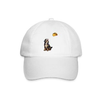 Bernedoodle Staring At Taco - Baseball Cap - white/white - Front