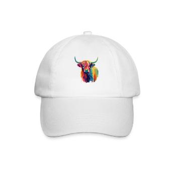 Colorful Pop Art Highland Cow - Baseball Cap - white/white - Front
