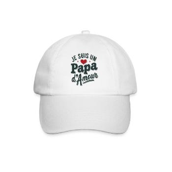 Belle idée cadeau je suis un papa d'amour - Casquette classique - blanc/blanc - Devant