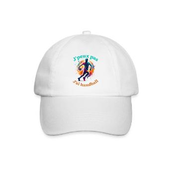 J peut pas j ai handball cadeau handball humour - Baseball Cap - white/white - Front