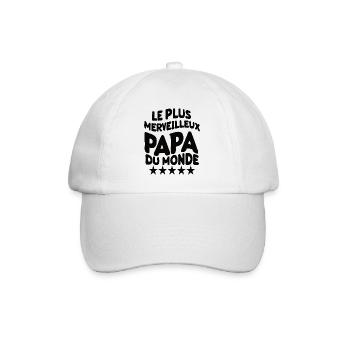 Belle idée cadeau fete des pères anniversaire papa - Casquette classique - blanc/blanc - Devant