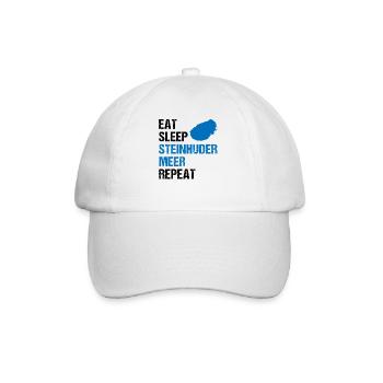 Eat Sleep Steinhuder Meer Repeat - Baseballkappe - Weiß/Weiß - Vorne