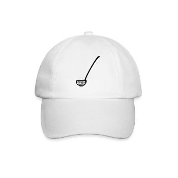 Du stehst dem Schöpfer gegenüber - Wortspiel - Baseballkappe - Weiß/Weiß - Vorne