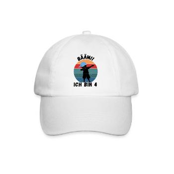 BÄÄM - DAB Tanz zum 4. Geburtstag - Baseballkappe - Weiß/Weiß - Vorne