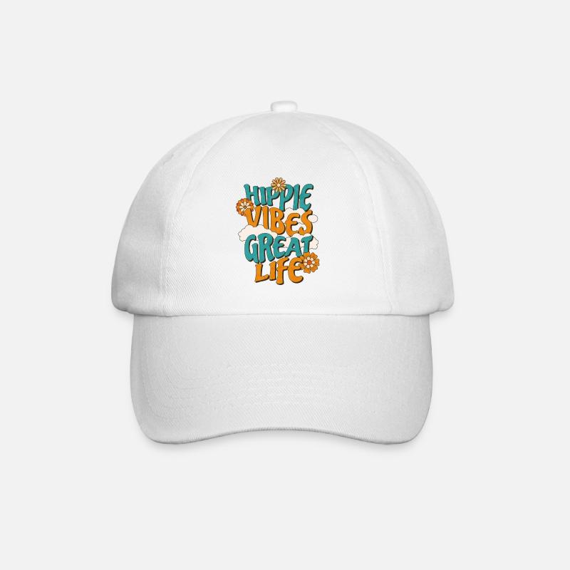 Hippie Vibes - Baseballkappe - Weiß/Weiß
