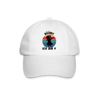 9. Geburtstag - BÄÄM, Mädchen mit DAB Tanz - Baseballkappe - Weiß/Weiß - Vorne