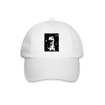 Einige Sterne und ein niedlicher Dino - Baseballkappe - Weiß/Weiß - Vorne