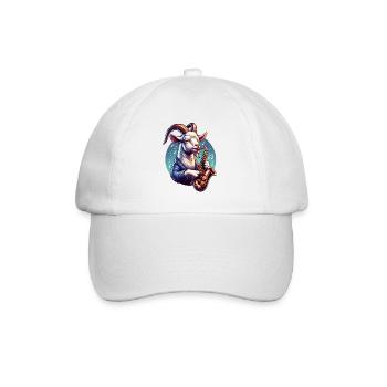 Conception de saxophoniste de chèvre drôle - Casquette classique - blanc/blanc - Devant