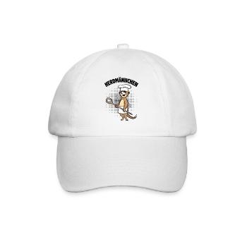 Herdmännchen - Erdmännchen mit Kochlöffel - Baseballkappe - Weiß/Weiß - Vorne