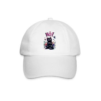 Cat Funny Saying Nope! for cat lovers - Baseball Cap - white/white - Front