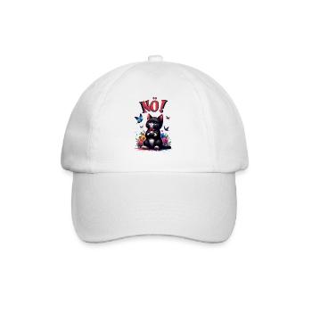 Cat Funny Saying Nope! for cat lovers - Baseball Cap - white/white - Front