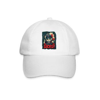 Soldier Bunny Girl : la guerre est de la merde - Casquette classique - blanc/blanc - Devant
